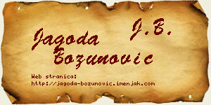 Jagoda Božunović vizit kartica
